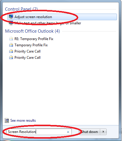 Windows 7 Search Adjust Screen Resolution